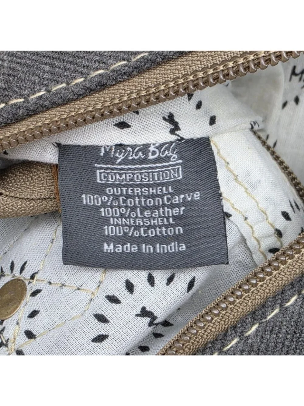 Myra Bag Tote Handbag Womens Brown Canvas Cowhide Leather Floral Western Boho